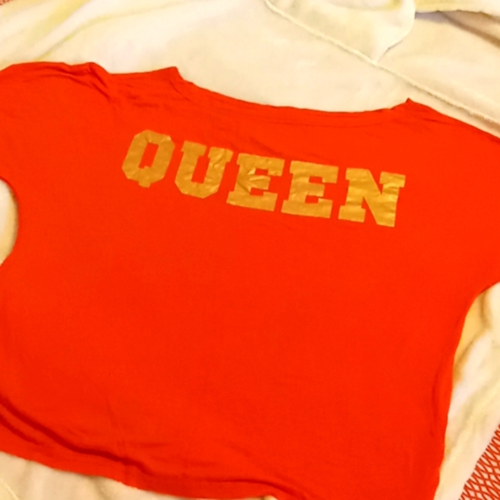 Chic orange and gold queen shirt